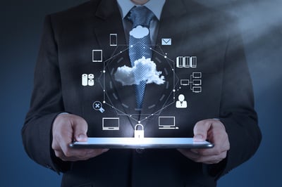 Businessman hand working with a Cloud Computing diagram on the new computer interface as concept-1 Businessman hand working with a Cloud Computing diagram on the new computer interface as concept-1